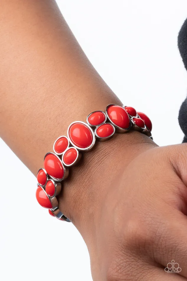 Tic Tac Dance Red Paparazzi Accessories Earrings