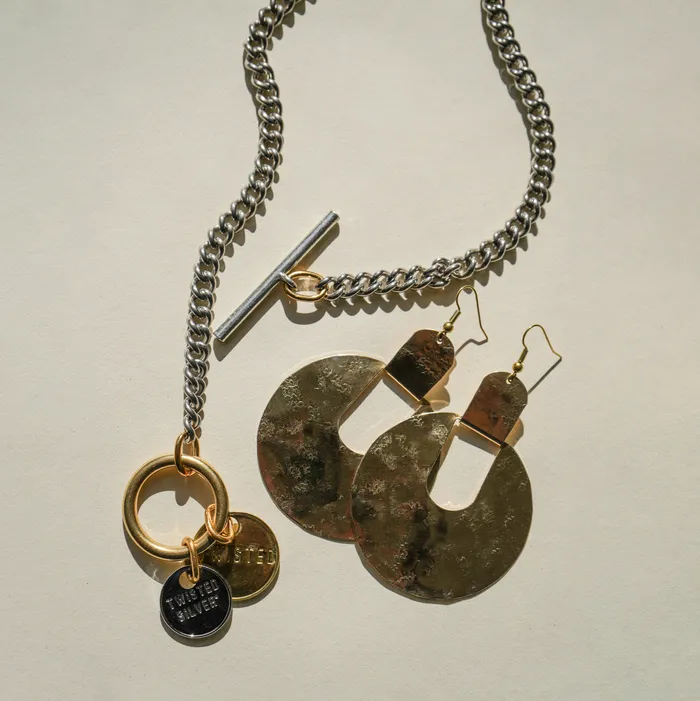 Twisted Silver Earrings BETSY Double Threat