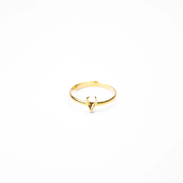 Twisted Silver WISHBONE Ring Rings