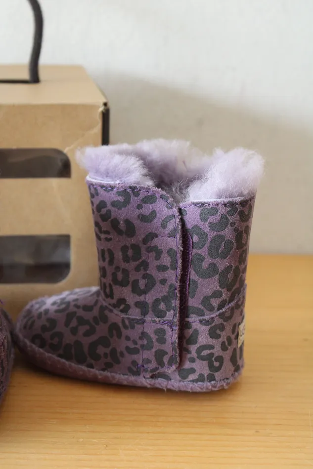 Ugg Earrings NEW Ugg Cassie Leopard Purple Boots Youth Size 01
