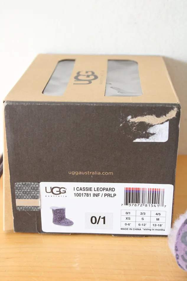 Ugg Earrings NEW Ugg Cassie Leopard Purple Boots Youth Size 01