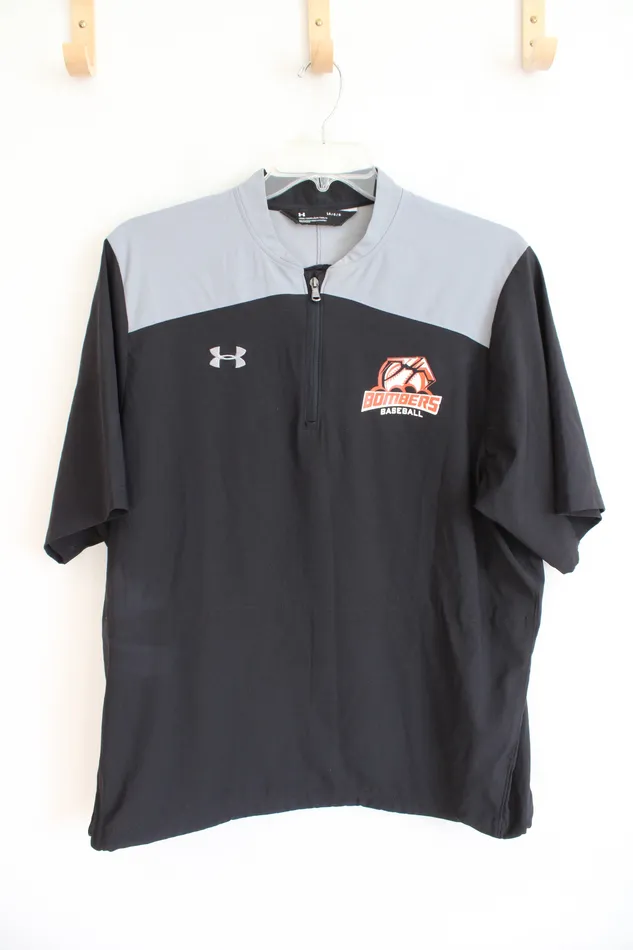 Under Armour Bombers Baseball Black Gray QuarterZip Shirt L Under Armour Rings Under Armour Bombers Baseball Black Gray QuarterZip Shirt L Under Armour Rings