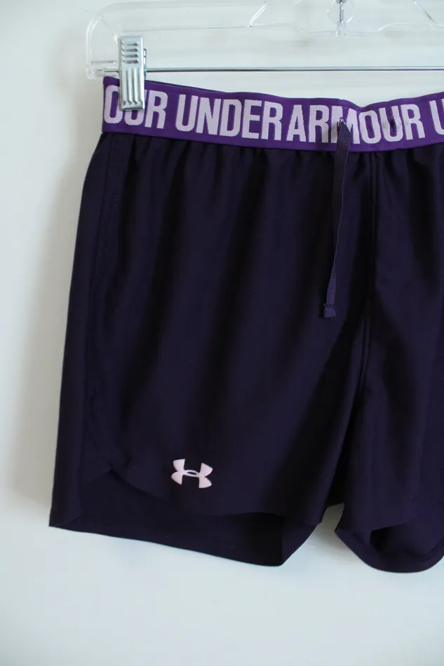 Under Armour Purple Logo HeatGear Shorts S Under Armour Earrings