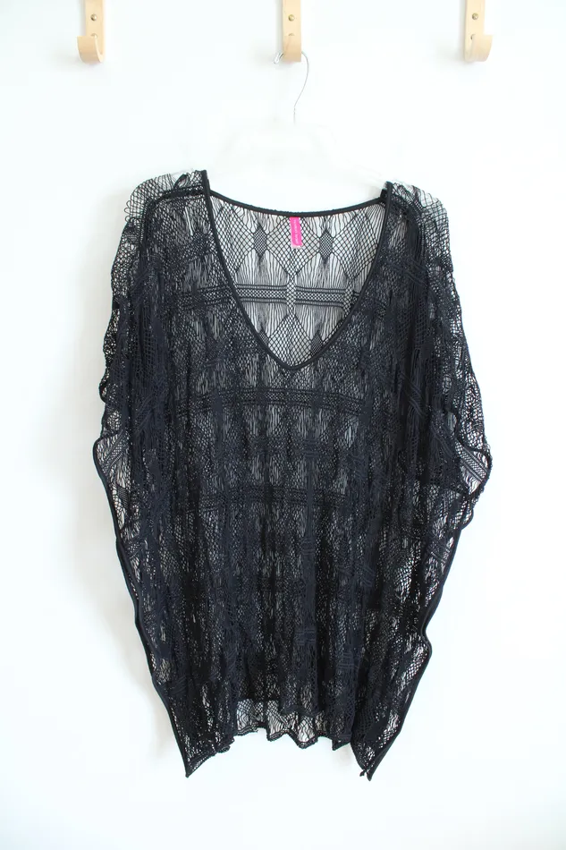 Victorias Secret Necklaces Victorias Secret Black Crochet Swim Cover Up ML
