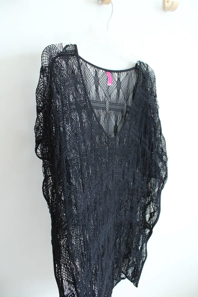 Victorias Secret Necklaces Victorias Secret Black Crochet Swim Cover Up ML