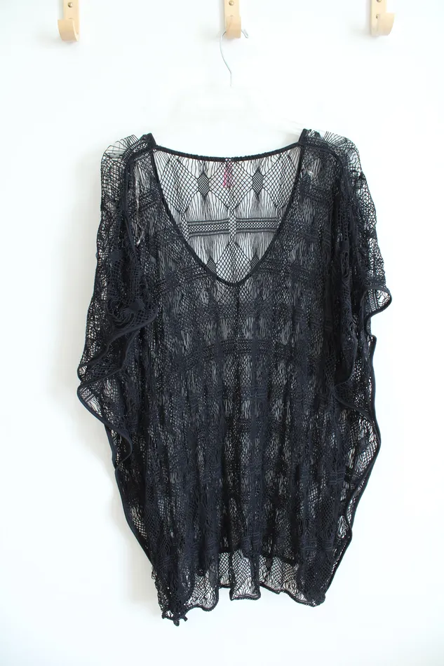 Victorias Secret Necklaces Victorias Secret Black Crochet Swim Cover Up ML