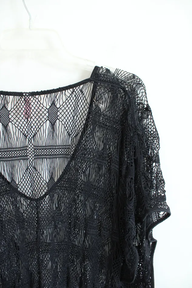 Victorias Secret Necklaces Victorias Secret Black Crochet Swim Cover Up ML