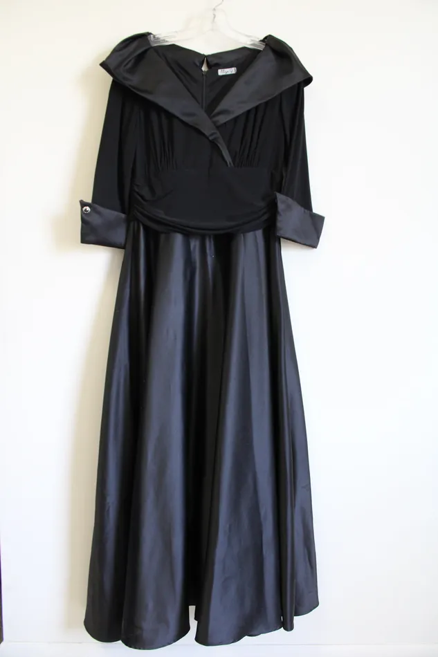 Vintage Eliza J Black Maxi Satin Formal Dress Eliza J Rings