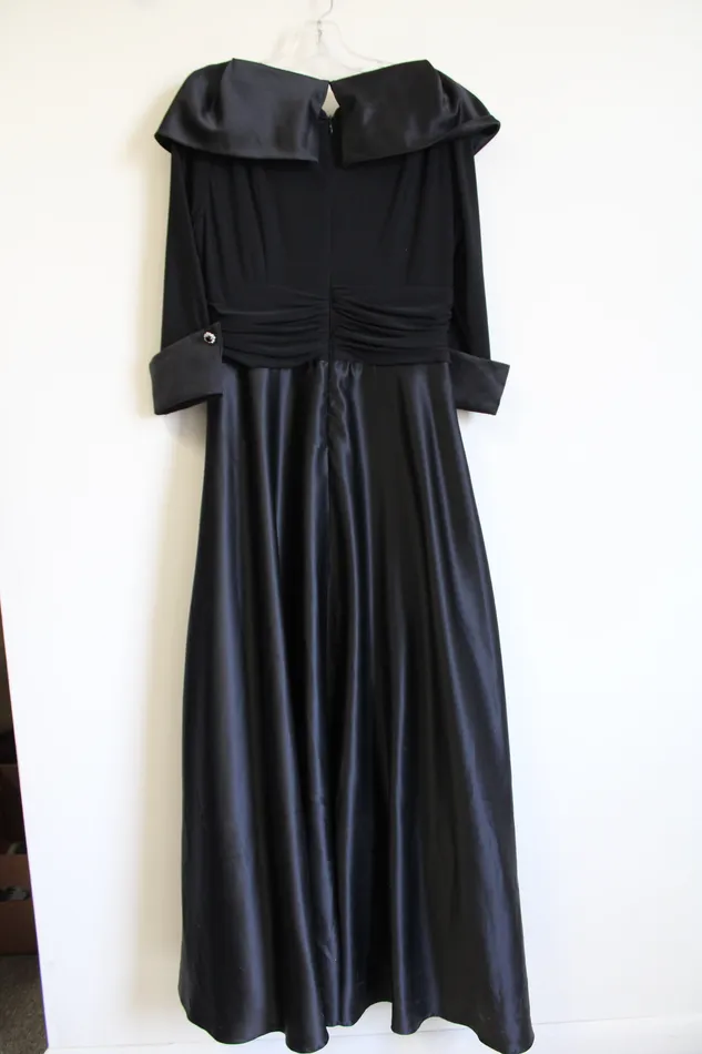 Vintage Eliza J Black Maxi Satin Formal Dress Eliza J Rings
