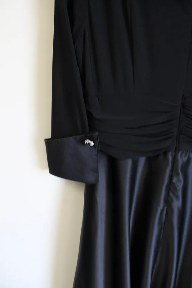 Vintage Eliza J Black Maxi Satin Formal Dress Eliza J Rings