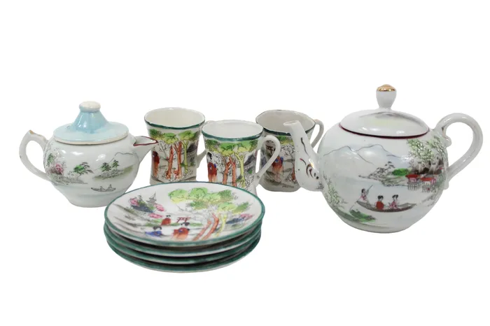Vintage Geisha Tea Set Set Of 9 Jubilee Thrift Earrings