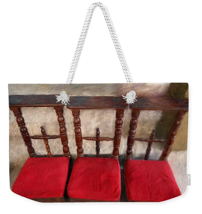 Weekender Tote Bag Customizable Carryall Tote Spiritual Retreat Gifts Prayer Kneeler Portraits by NC Earrings