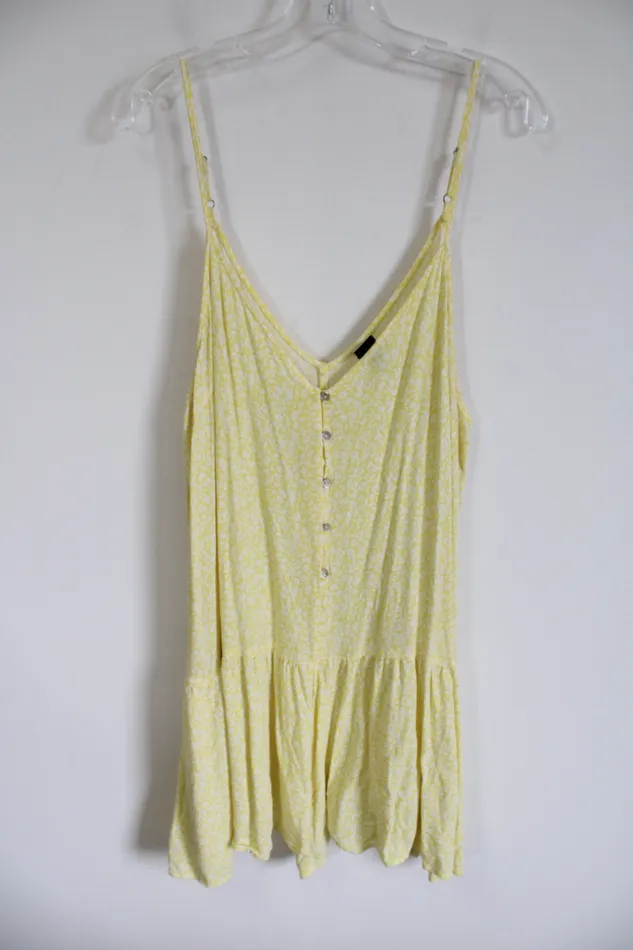 Wild Fable Rings Wild Fable Yellow White Leopard Print Romper XL