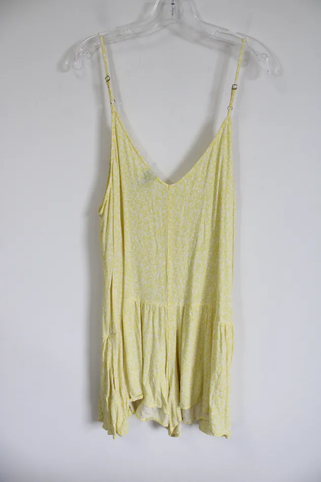 Wild Fable Rings Wild Fable Yellow White Leopard Print Romper XL