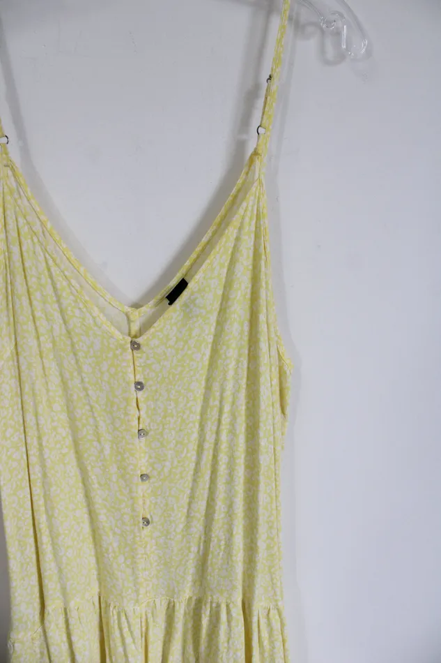 Wild Fable Rings Wild Fable Yellow White Leopard Print Romper XL