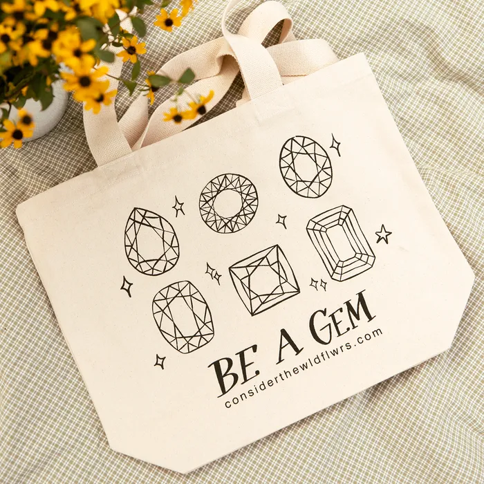 WldflwrInk Necklaces Be a Gem Tote Bag