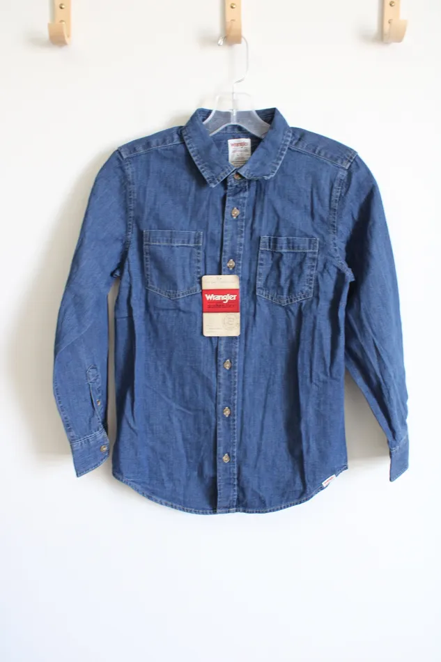 Wrangler Earrings NEW Wrangler Denim Button Down Shirt Youth L 1012