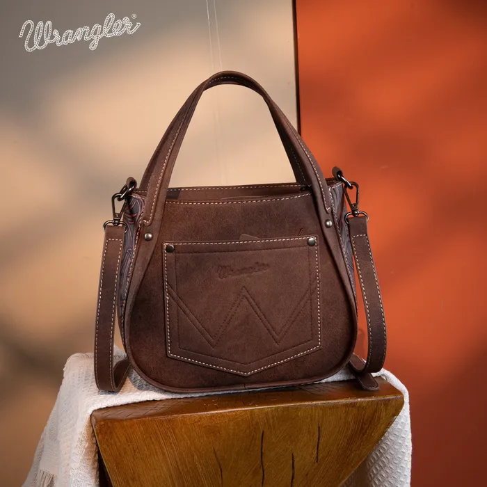 Wrangler Genuine HairOn Cowhide ToteCrossbody Coffee MONTANA WEST Earrings