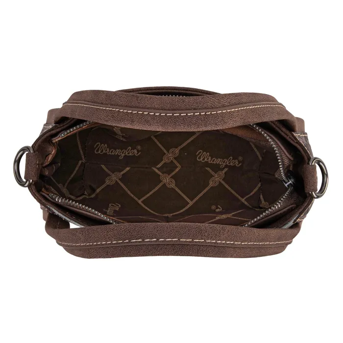 Wrangler Genuine HairOn Cowhide ToteCrossbody Coffee MONTANA WEST Earrings