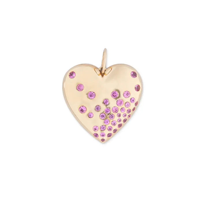Yellow Gold Pink Sapphire Puffy Heart Pendant RACHEL LYNN CHICAGO Necklaces Yellow Gold Pink Sapphire Puffy Heart Pendant RACHEL LYNN CHICAGO Necklaces