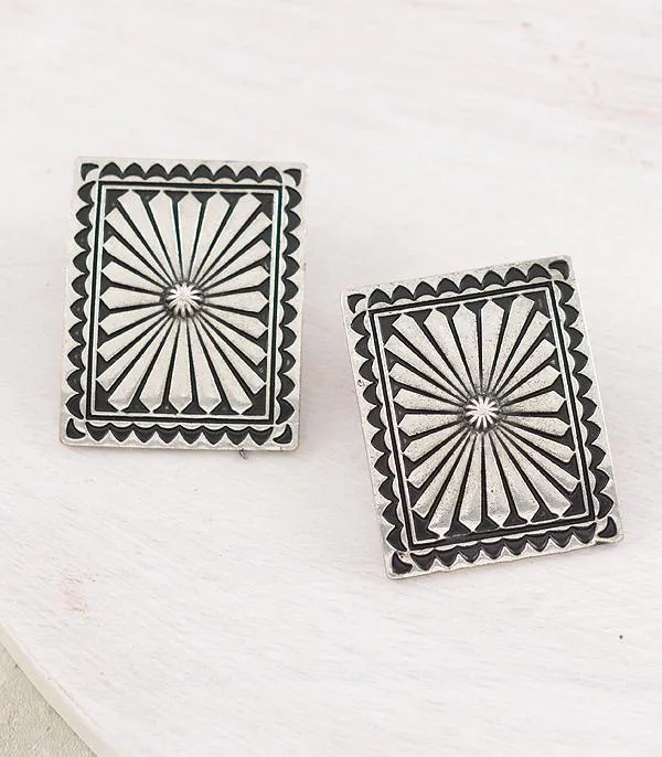 YKT Earrings WESTERN CONCHO POST EARRINGS