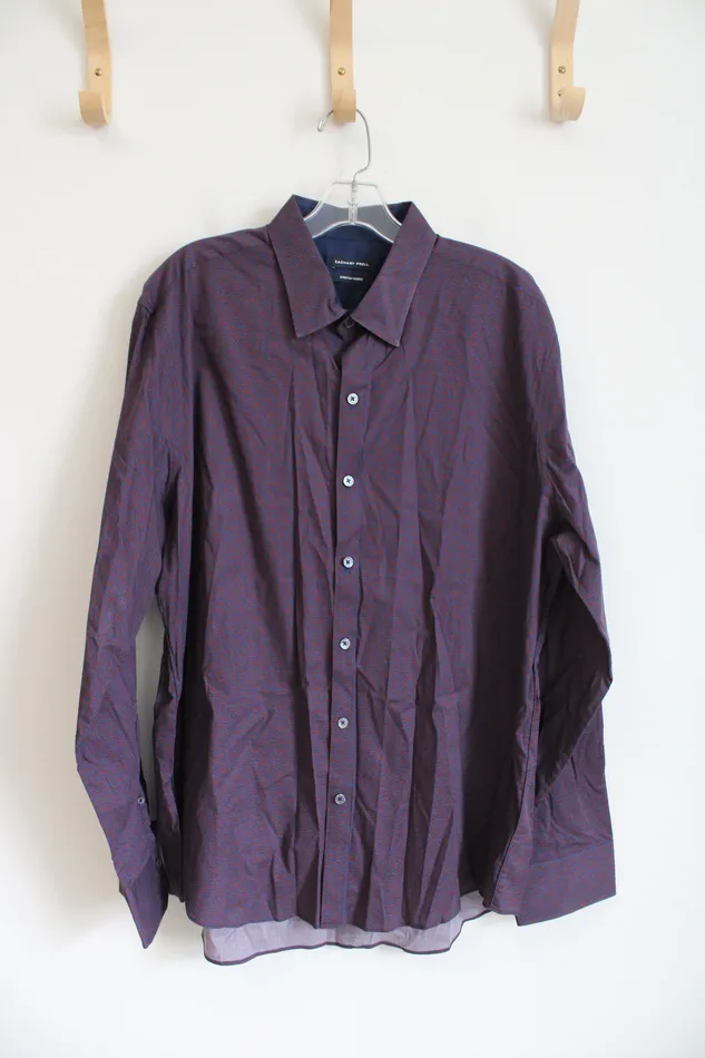 Zachary Prell Rings Zachary Prell Stretch Red Blue Patterned Button Down Shirt XL Zachary Prell Rings Zachary Prell Stretch Red Blue Patterned Button Down Shirt XL