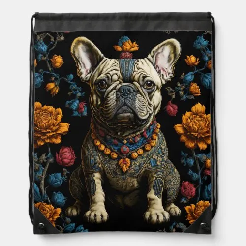 ZAZZLE Mexican Folk Art Bulldog Drawstring Bag Earrings