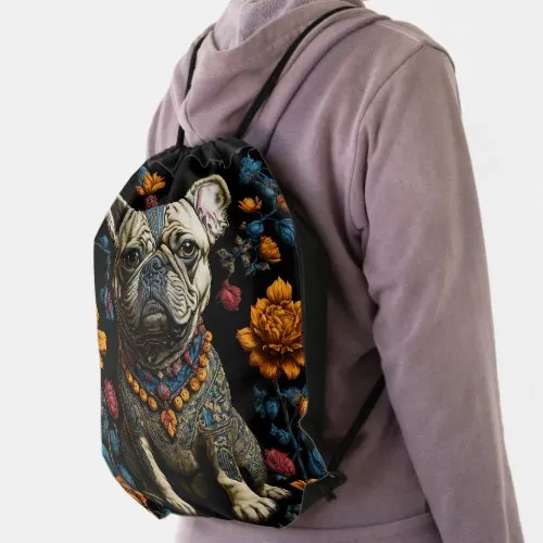 ZAZZLE Mexican Folk Art Bulldog Drawstring Bag Earrings