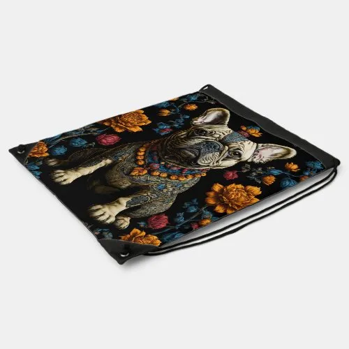 ZAZZLE Mexican Folk Art Bulldog Drawstring Bag Earrings