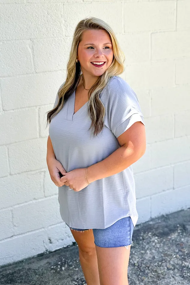 Zenana Earrings Everyday Casual Top Sleet